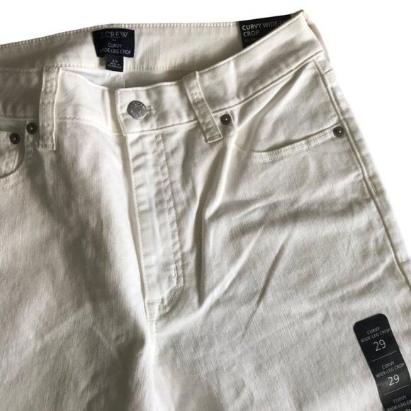 JCREW Factory Curvy wide-leg cropped jean all-day stretch Seashell white sz 29 - Picture 6 of 13